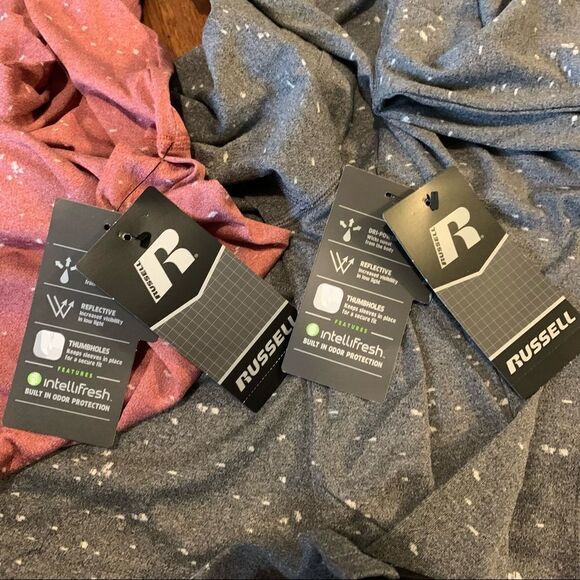 New RUSSELL ATHLETIC Lot 2 Dri Power Long Sleeve Sport Tees Gray Red Boys XXL 18 - Picture 3 of 5